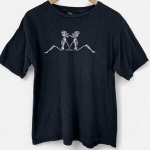 No boundaries skeleton graphic tee black gothic tumblr shirt size L